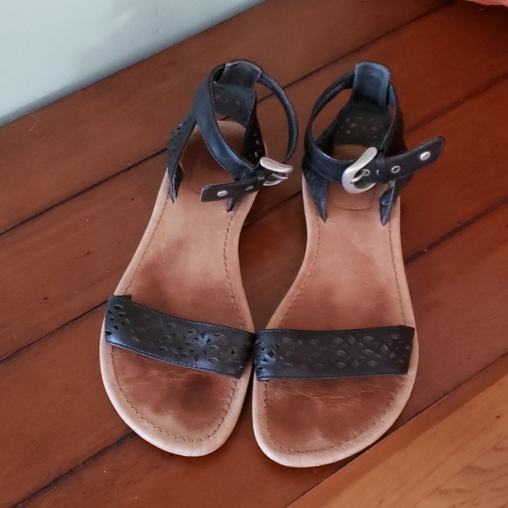 UGG leather ankle strap sandals